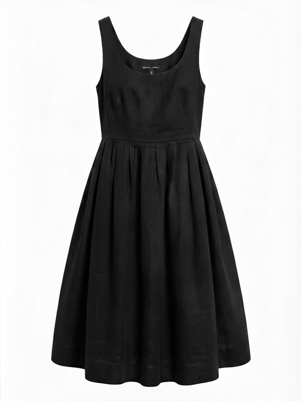 Banana Republic 100% Linen Black Sleeveless Midi Scoop Neck Dress